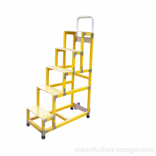 35kv Fiberglass 5-Step Stools with Casters